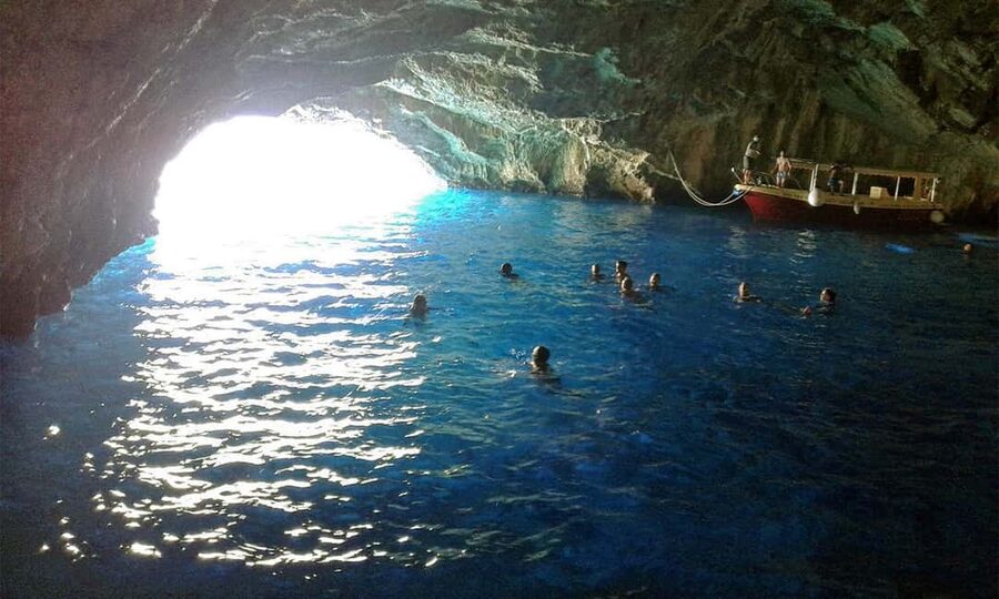 Deluxe excursion from Budva: Blue Cave tour - St. Nikole church from the sea near Krimovica
