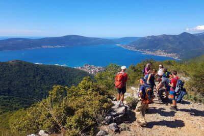 Hiking Vrmac peninsula with panoramic view on Kotor bay
