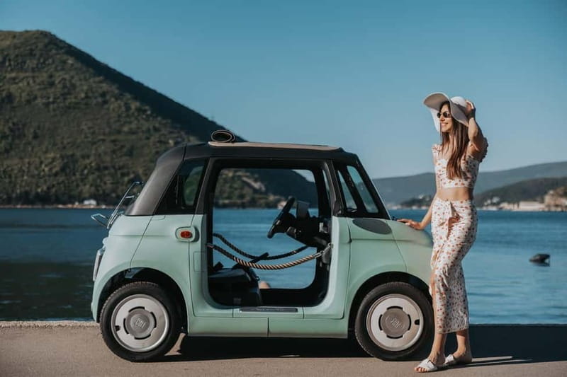 Kotor: Bay of Kotor and Tivat Electric Car Tour - Muo and Prčanj: the coastline begins with short stops and quick views