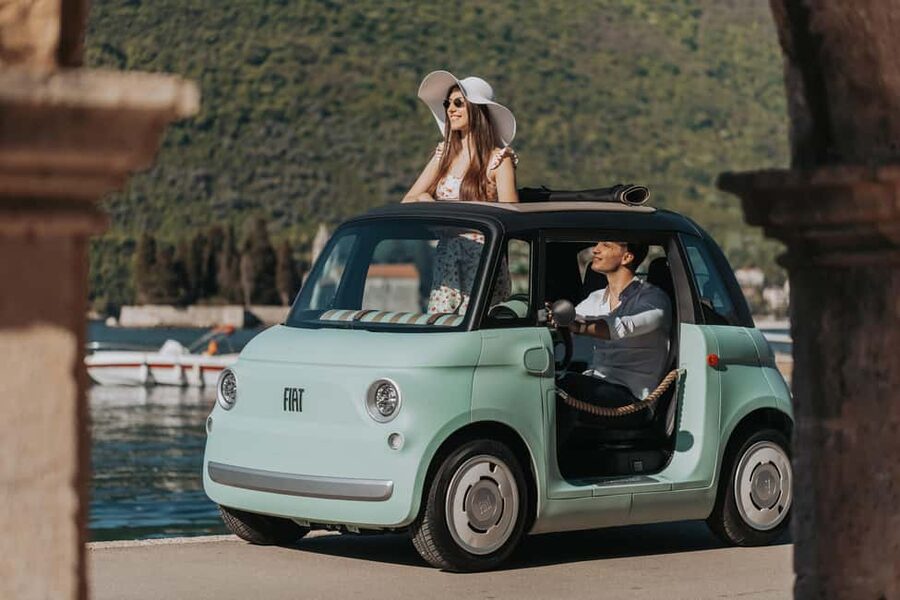Perast: Guided Tour in a Fiat Topolino E-Car - The Drive Toward Perast: Old Town Views From the Sea