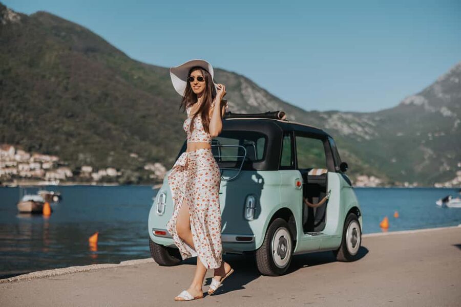 Perast: Guided Tour in a Fiat Topolino E-Car - Electric Car Fun Meets Coastal Panoramas, Ljuta to Dobrota