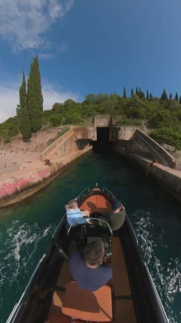 Perast private tour 3h:Lady Of The Rocks & Blue Cave,lagoon - Kotor submarine tunnels: what the 1970s hide-place story adds to the bay