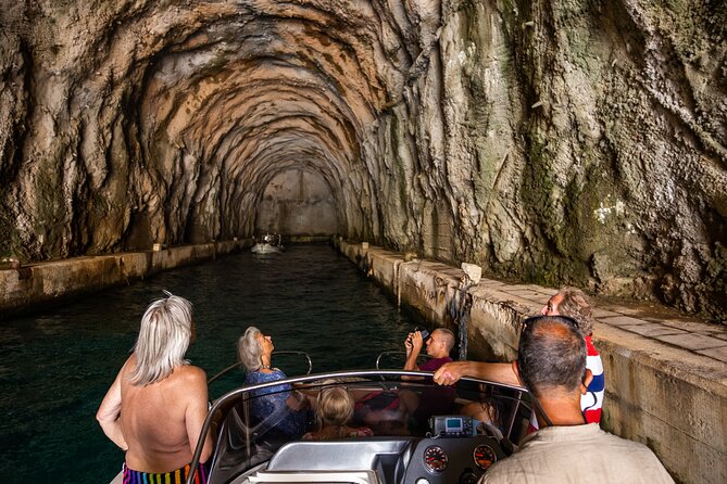 Private Blue Cave tour with a beach stop - 4h30min duration - Stop 2: Dobrec Beach, a sea-only ravine, and Pristan submarine pens